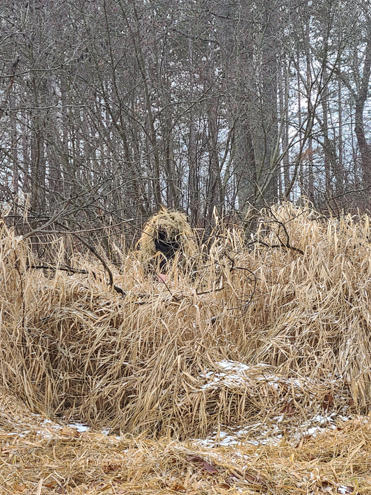Viper Style Ghillie Suit Standing in Tall grass