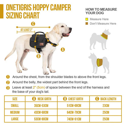 OneTigris HOPPY CAMPER Cotton Canvas Dog Saddlebags for Medium & Large Dog