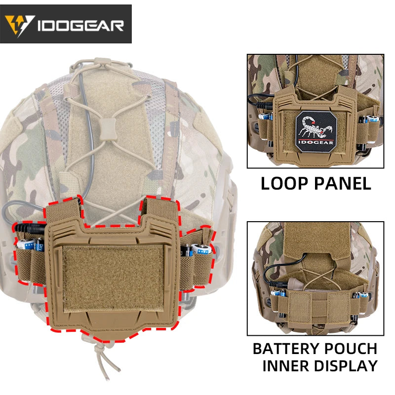 IDOGEAR Tactical Helmet Cover For Maritime Helmet with NVG Battery Pouch