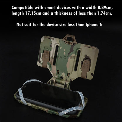 Tactical Folded Mobile Phone Holder with Molle Vest Chest Mounted Attachment