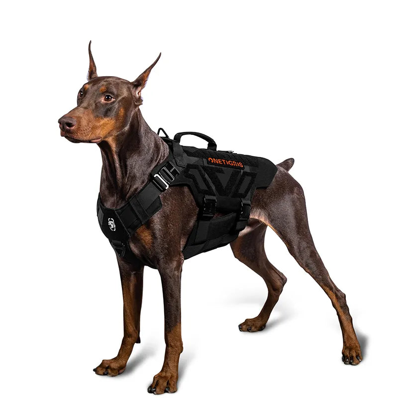 OneTigris X-ARMOR Lazer-cut MOLLE Tactical Dog Harness With Metal Buckles