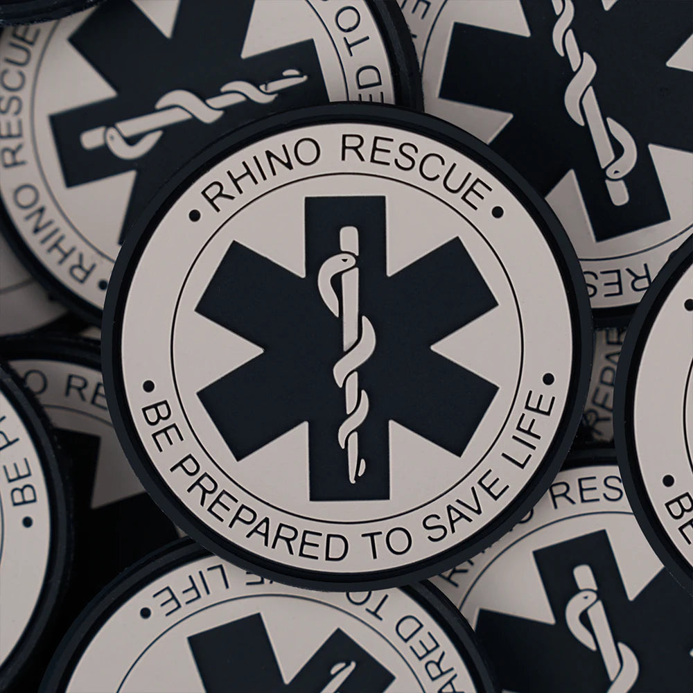 Rhino Rescue Medic Rubber Hook-and-Loop Morale Patch