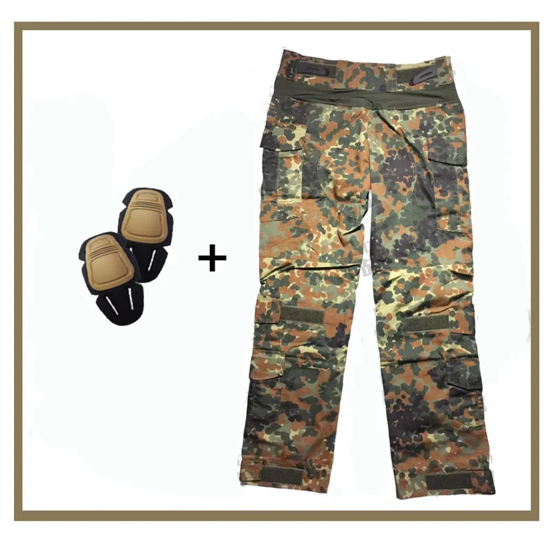 G3 style German Flecktarn Combat Pants (Comes With Knee Guards)